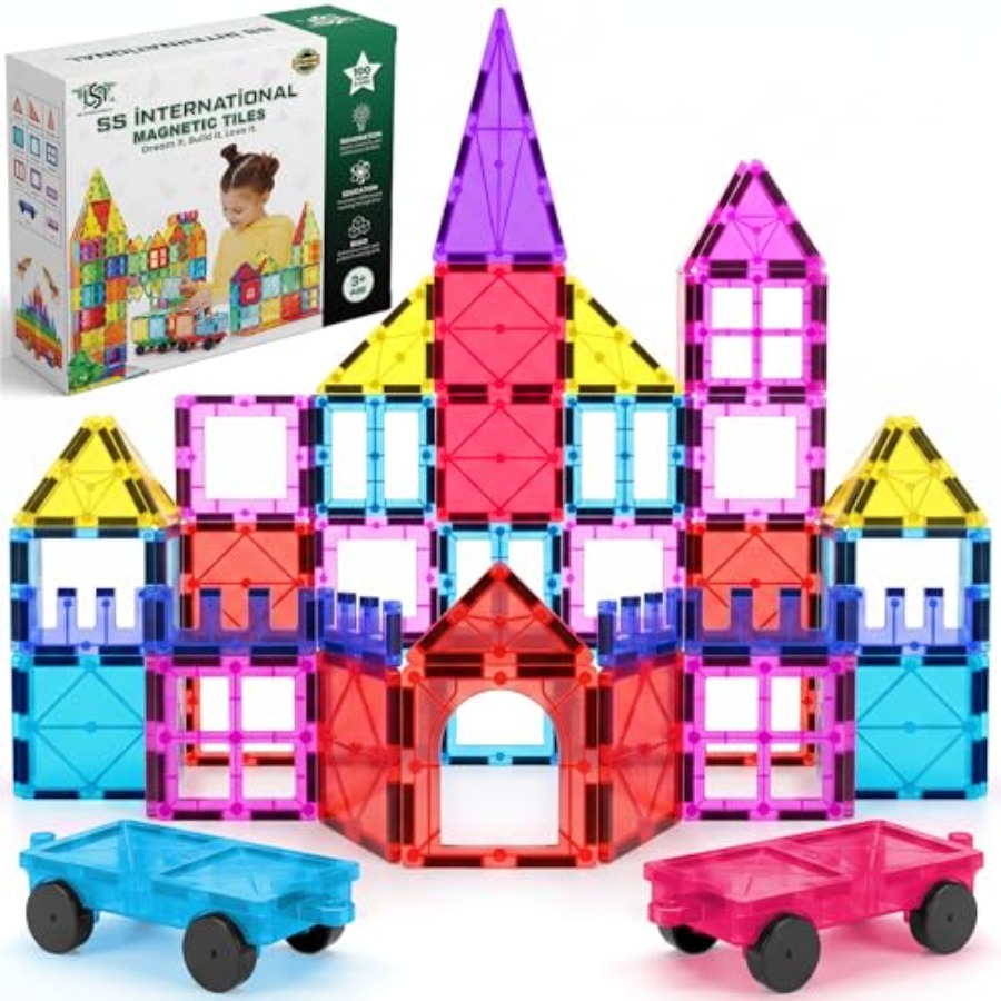 Magnetic Building Tiles Set 100Pcs - Set di Costruzioni Magnetiche da 100