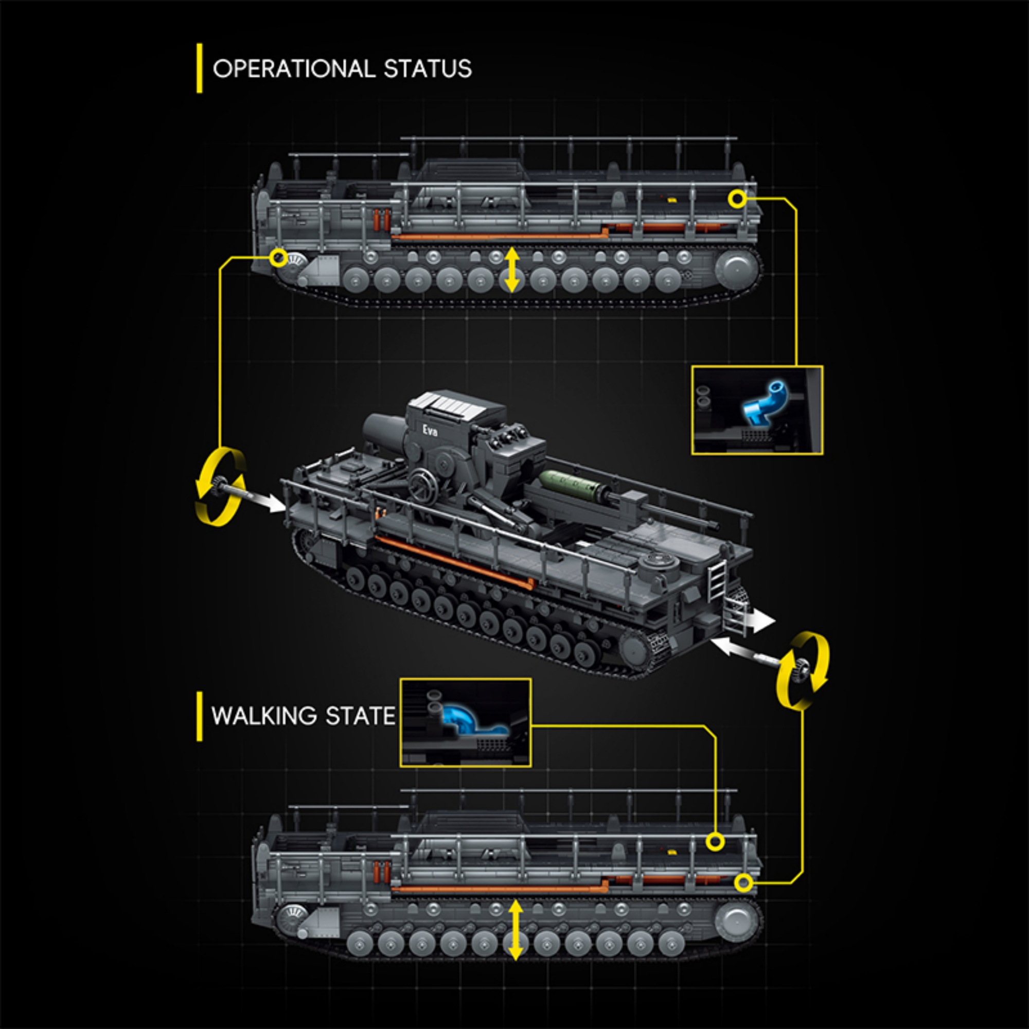4706 Pezzi Carro Armamentare K - Lego Compatible Military Tank recensione e prezzo