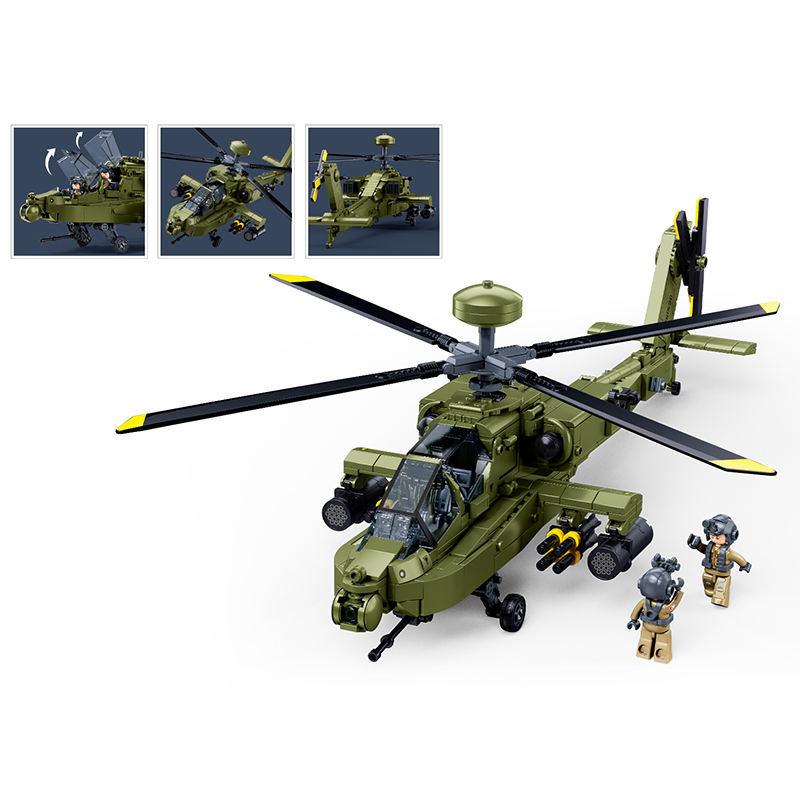 Sluban M38‑B1536 Boeing AH‑64D - Lego Compatible Military Tank recensione e prezzo